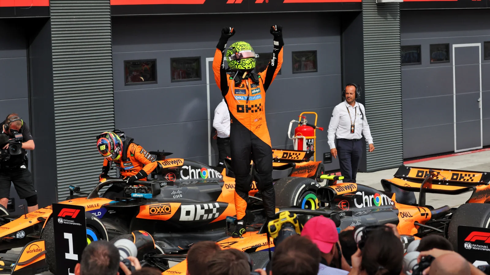 McLaren CEO Zak Brown has revealed it will sit down with its drivers to determine how it celebrates one winning, and other losing out