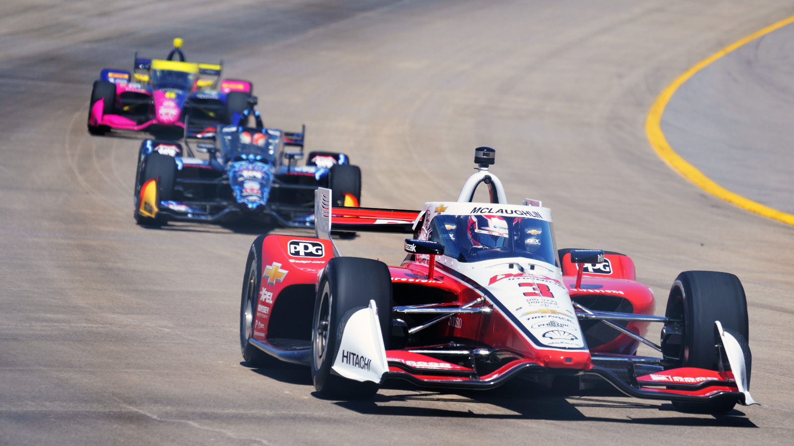 The battle between McLaughlin and Simpson was the highlight of the final stint. Photo: Kevin Dejewski