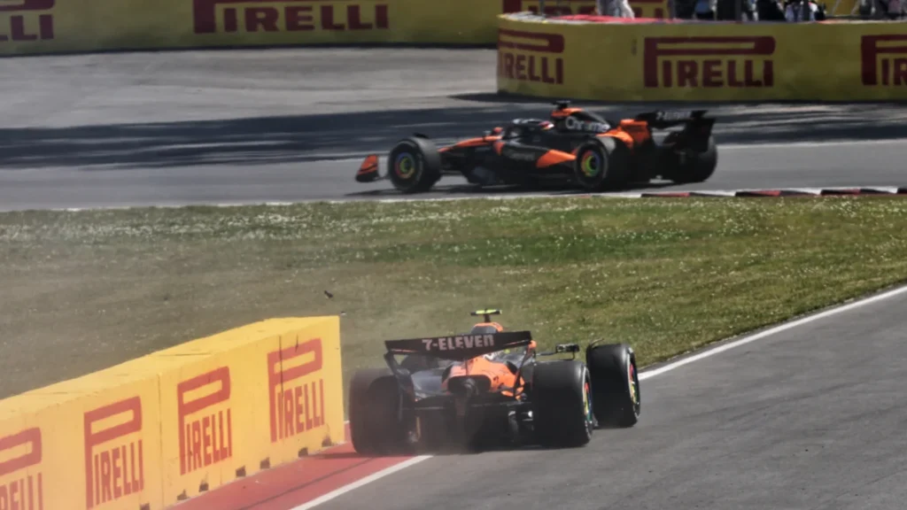 Lando Norris (McLaren) se retire du Grand Prix du Canada alors qu'Oscar Piastri (McLaren) continue