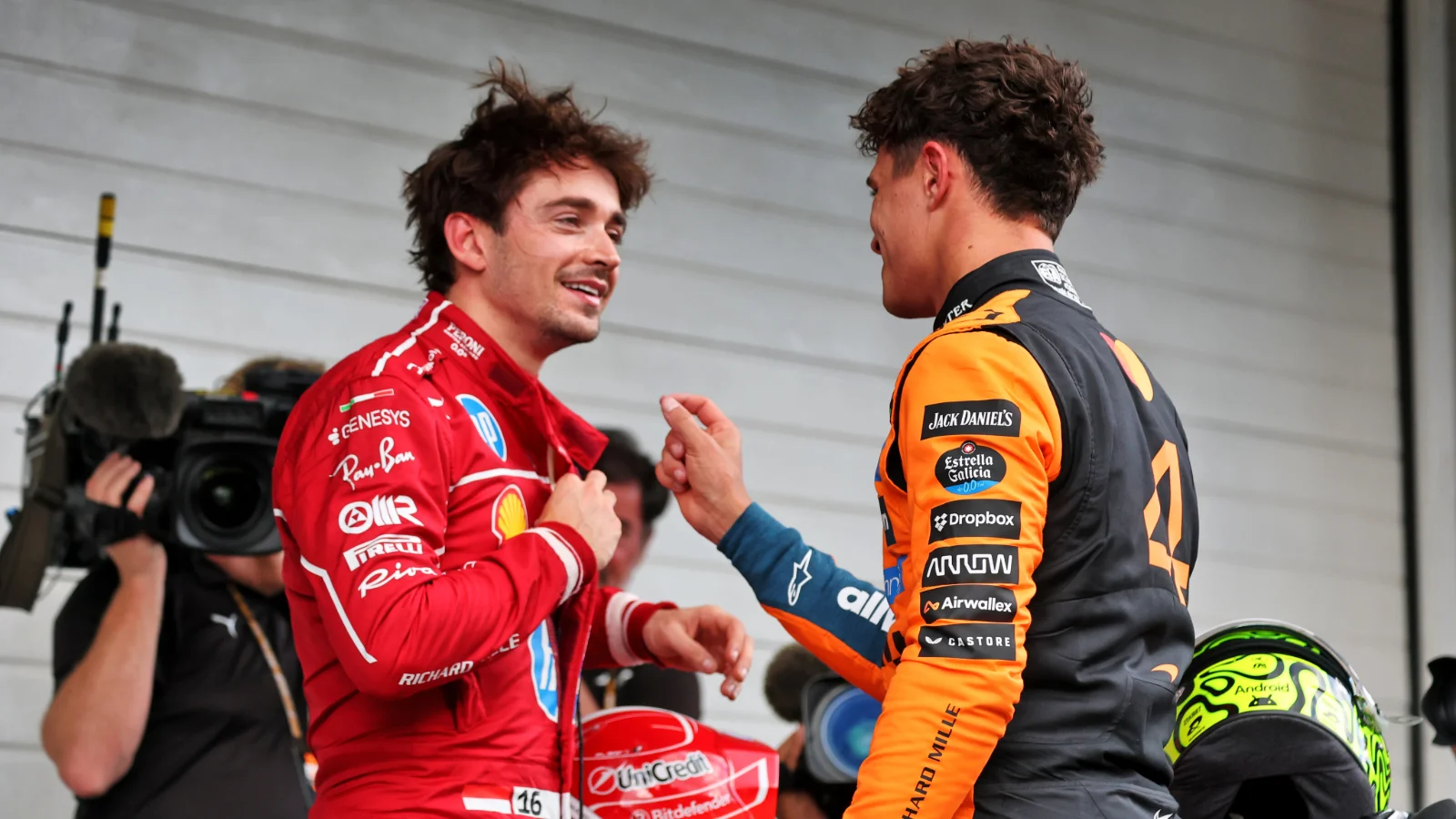 Charles Leclerc has denied Lando Norris