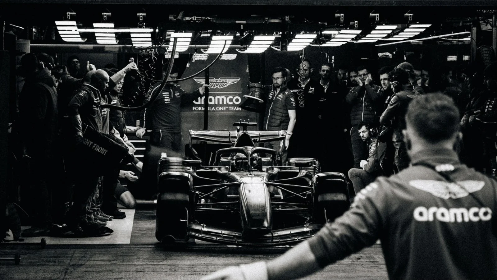 The Aston Martin AMR26 took to the track with a brief cameo at the Circuit de-Barcelona Catalunya on Thursday. Image: Aston Martin