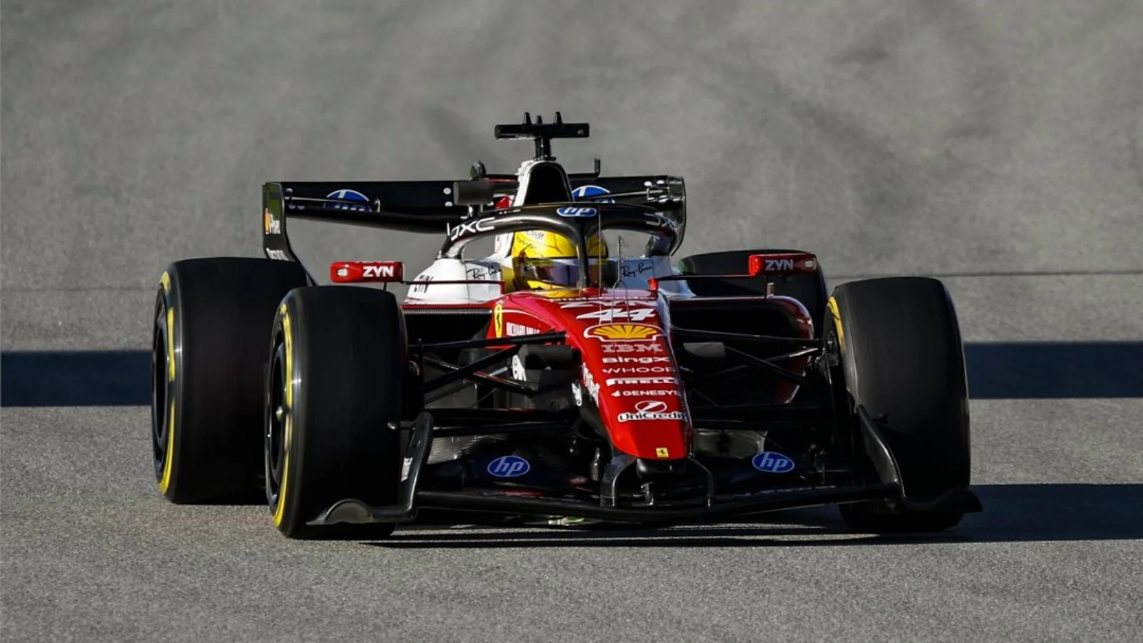 Lewis Hamilton went fastest on the final day of testing in Barcelona. Image: Ferrari