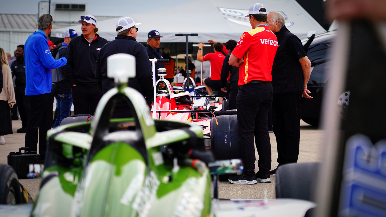 Cars line up to go through inspection ahead of the 109th Indianapolis 500. Photo: Kevin Dejewski
