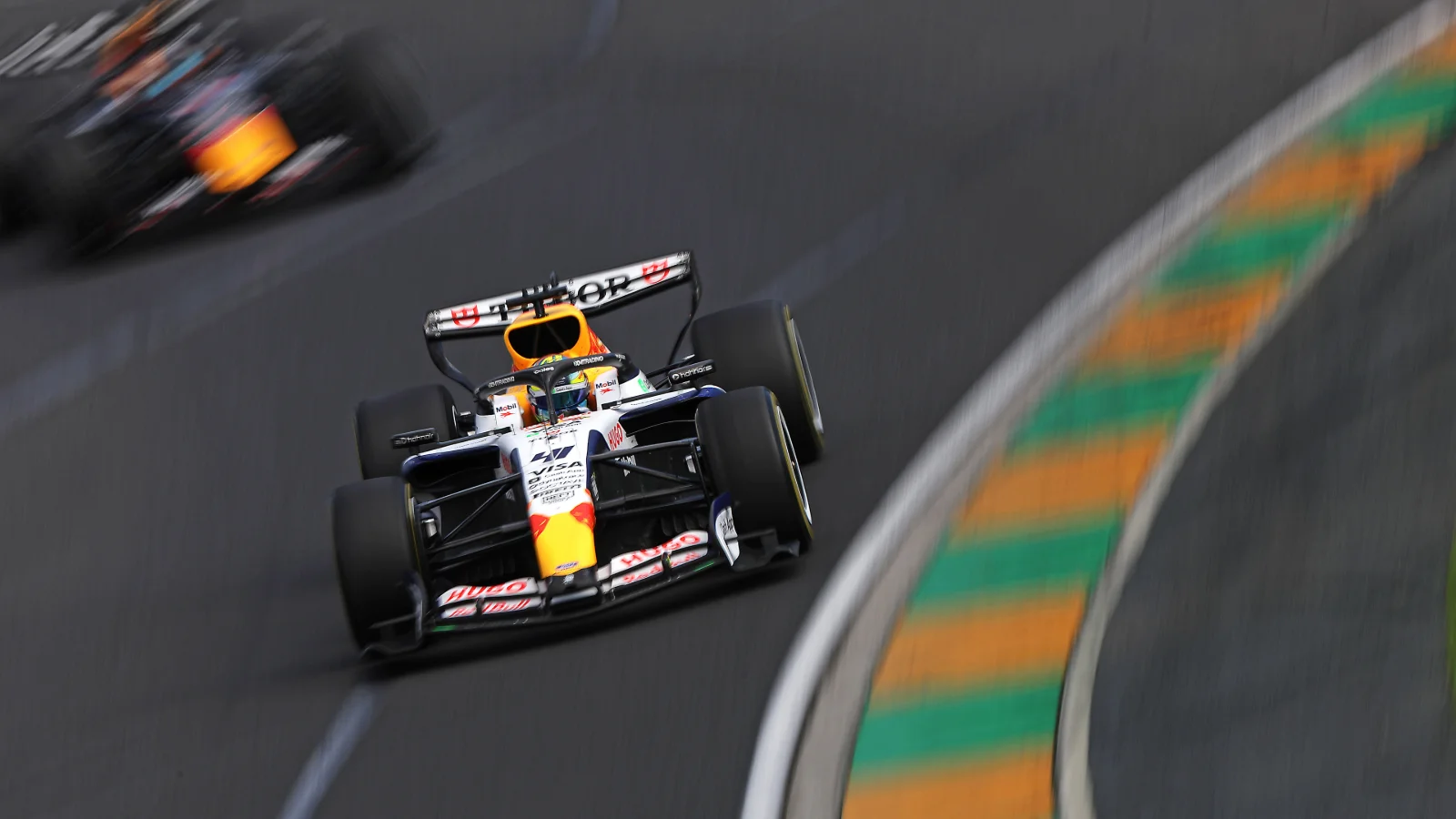 Arvid Lindblad put up a spirited defence from the likes of Max Verstappen on his way to eighth on his F1 debut