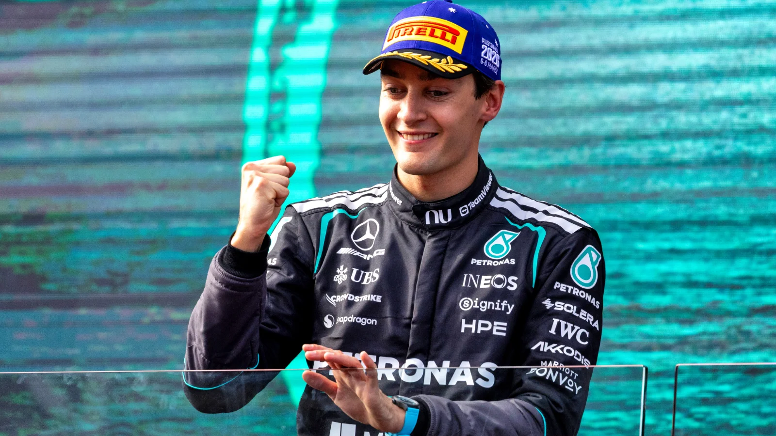 George Russell took victory in the opening race of 2026