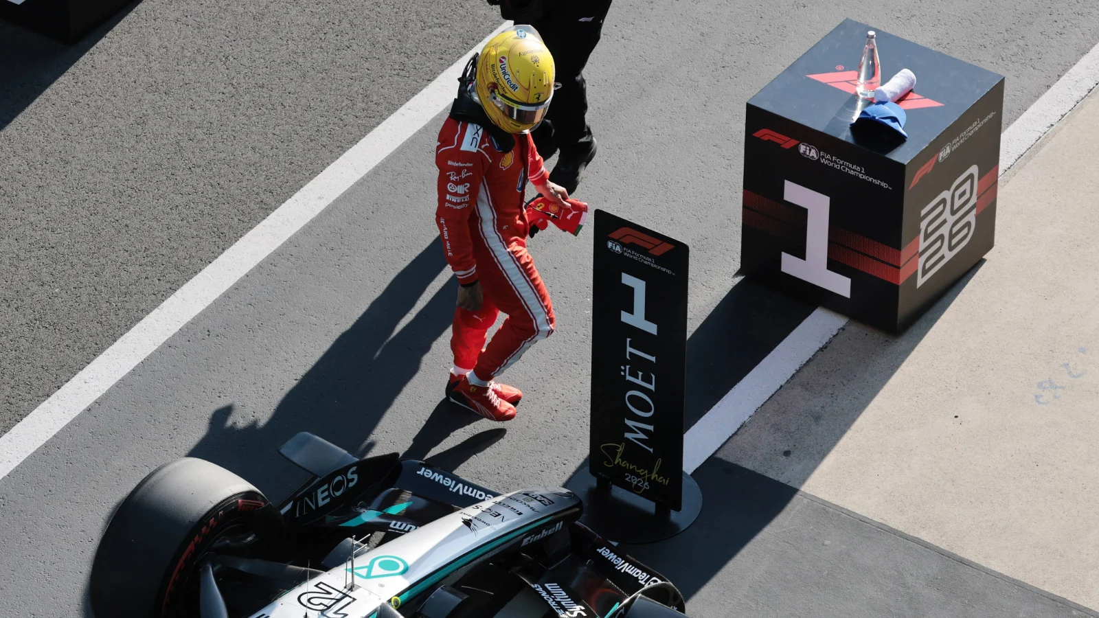 Lewis Hamilton lines up third for the F1 Chinese GP