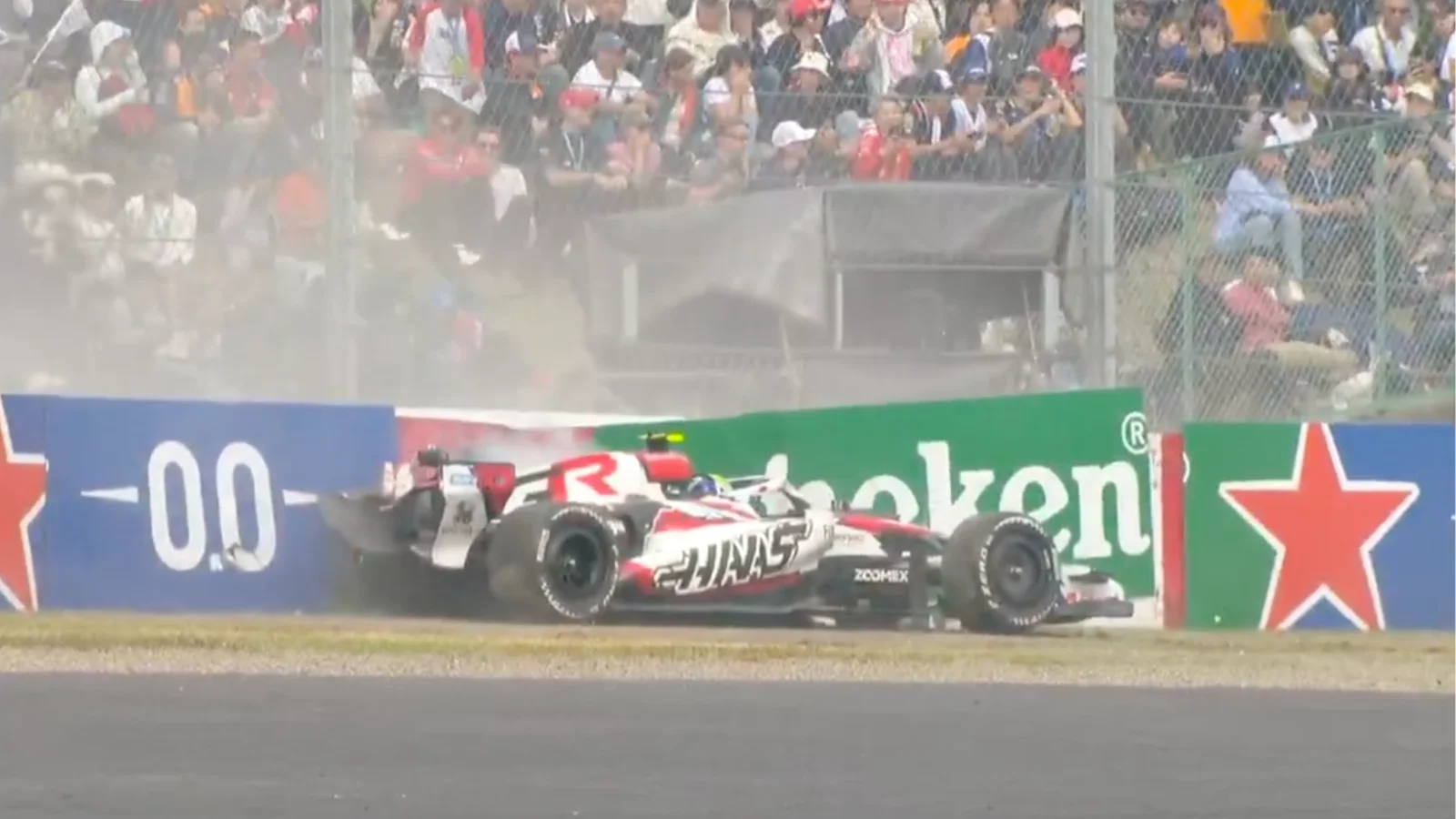 Oliver Bearman suffered a dramatic high speed crash att the F1 Japanese GP