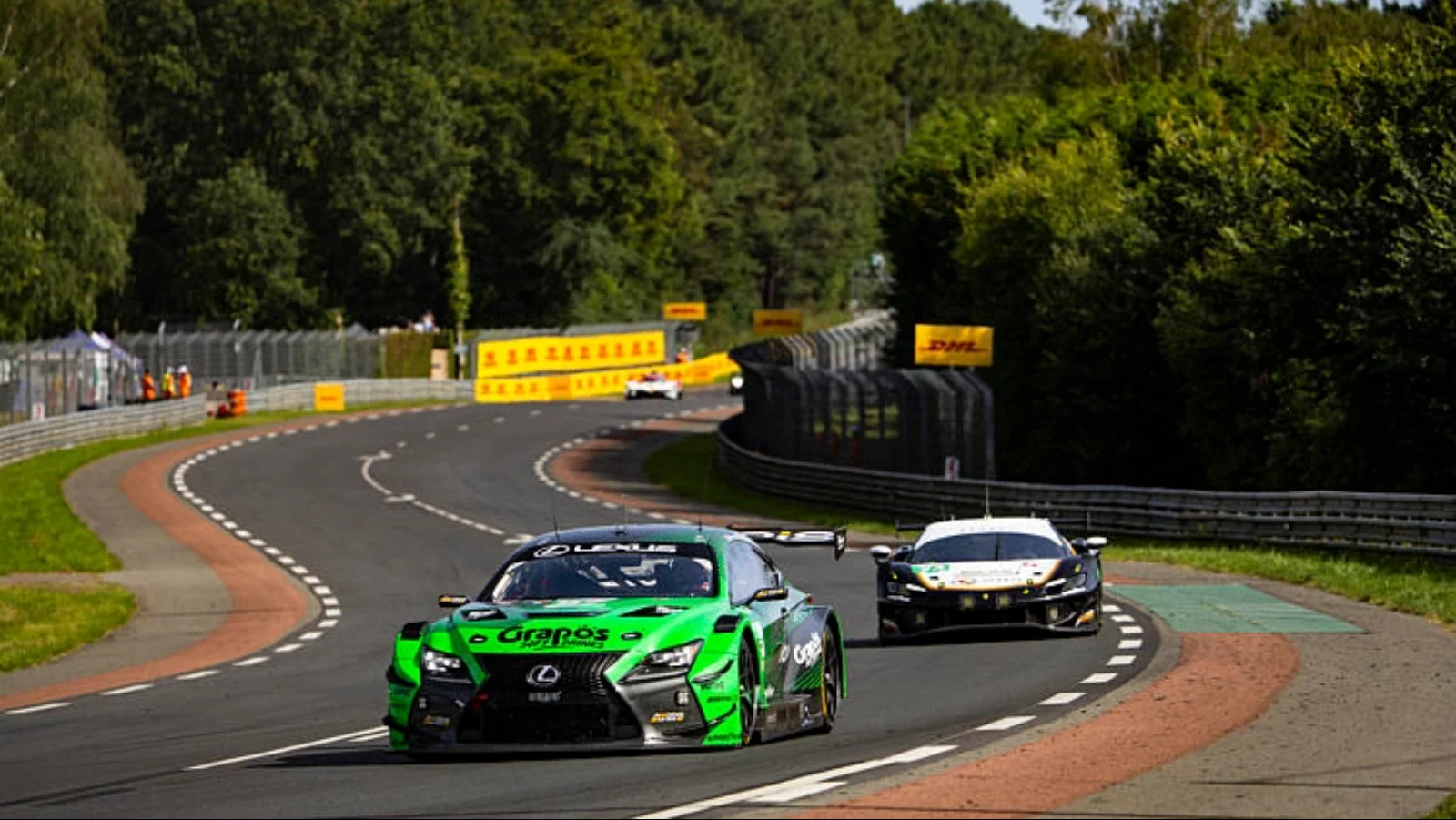 87 UMBRARESCU Petru (rou), SCHMID Clemens (aut), LOPEZ José María (arg), Akkodis ASP Team, Lexus RC F LMGT3 #87, LM GT3, action during the 24 Hours of Le Mans 2026, 3rd round of the 2026 FIA World Endurance Championship, on June 13, 2026 on the Circuit des 24 Heures du Mans in Le Mans, France - Photo Julien Delfosse / DPPI