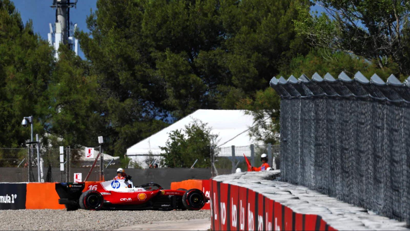 Charles Leclerc crashed out in Q3 in Barcelona