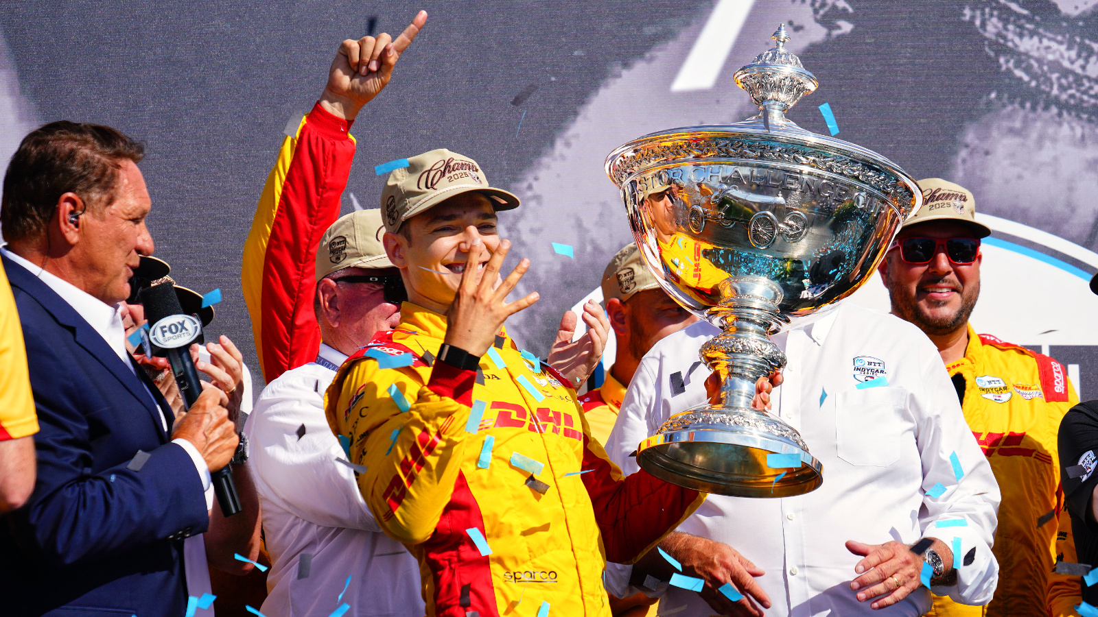 Palou celebrated earning his fourth championship last year. Photo: Kevin Dejewski