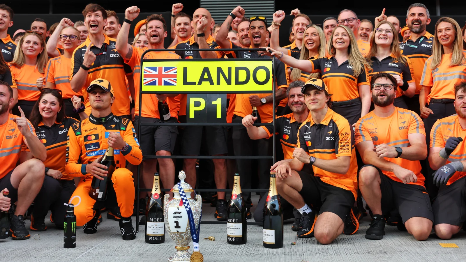 Lando Norris was all smiles in the end as he took his and McLaren