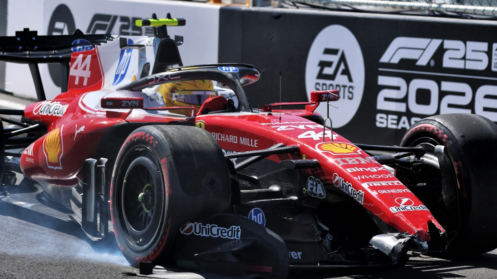Lewis Hamilton crashes as Kimi Antonelli tops red flag-strewn F1 Madrid FP3