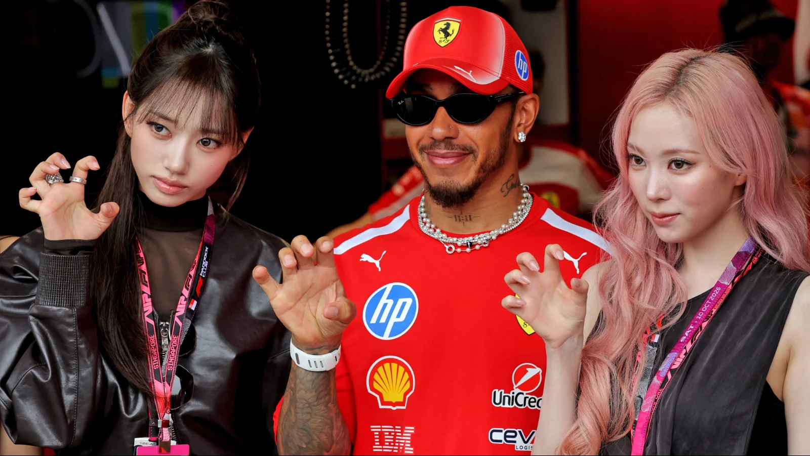 Lewis Hamilton is a celebrity in his own right - so being photographed with others is no difficulty!