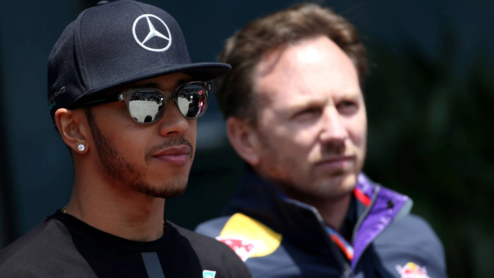 Lewis Hamilton (GBR), Mercedes AMG F1 Team and Christian Horner (GBR), Red Bull Racing, Sporting Director 11.04.2015. Formula 1 World Championship, Rd 3, Chinese Grand Prix, Shanghai, China, Qualifying Day.