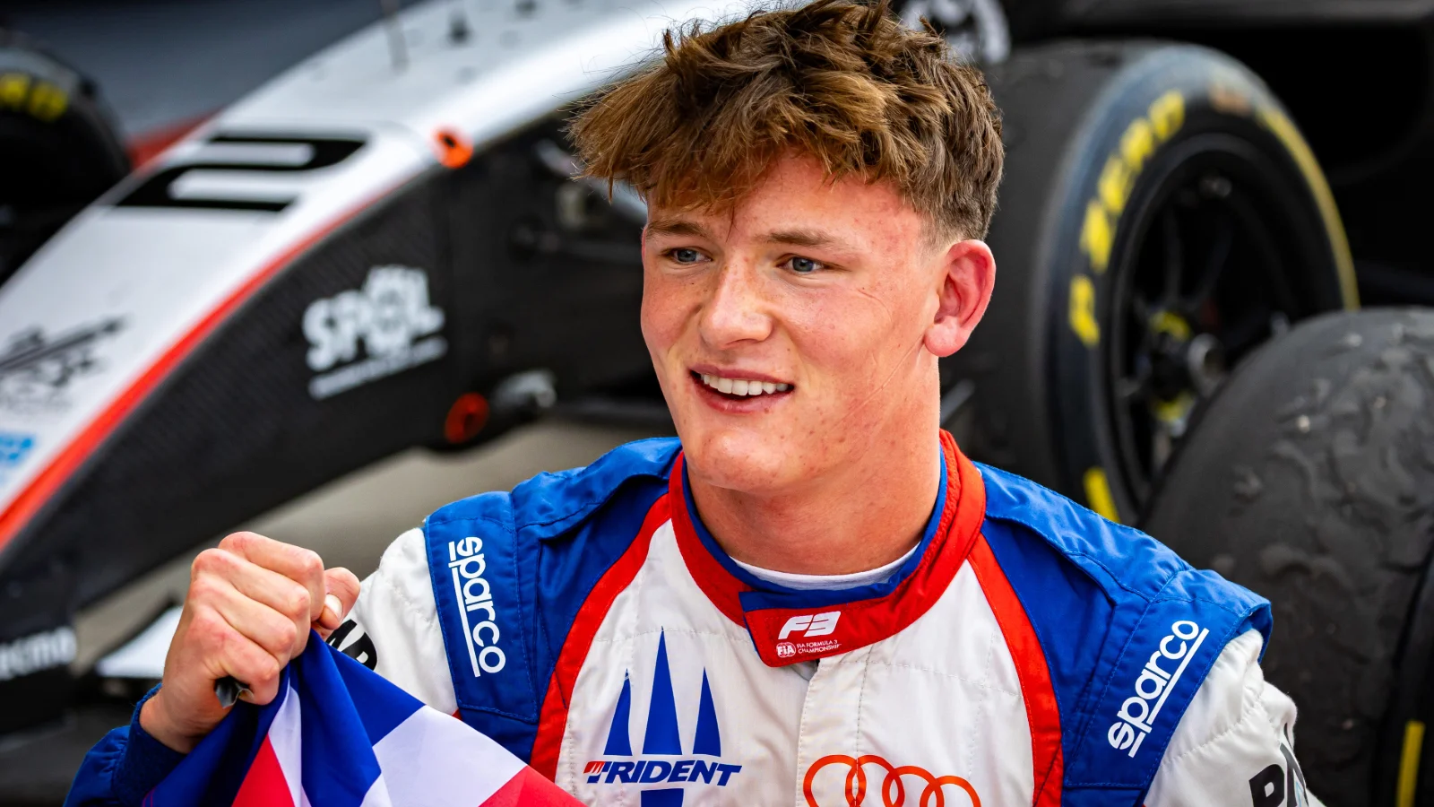 Race winner Freddie Slater (GBR) Trident celebrates in parc ferme. 26.07.2026. FIA Formula 3 Championship, Rd 7, Feature Race, Budapest, Hungary, Sunday.